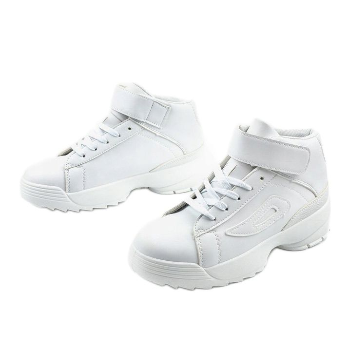 Sneakers sportive in ecopelle bianca B-05 bianco 2