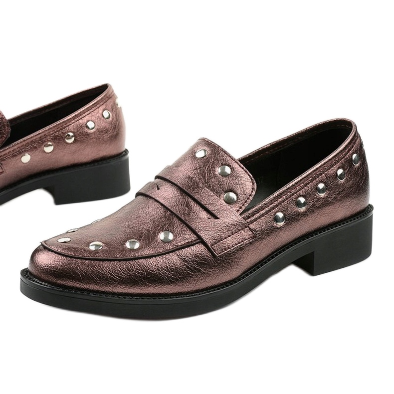 Scarpe basse marrone da donna C18-6297 rosso 1