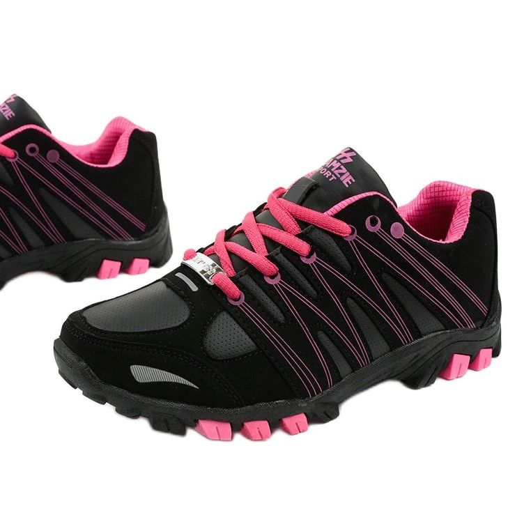 Trekking sportivo da donna nero W118 rosa 1