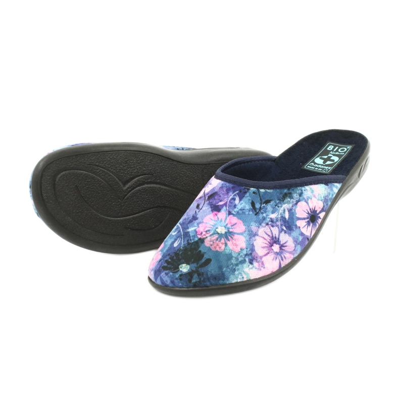 Ciabatte fiori 3D Adanex 25562 blu navy blu rosa verde 3