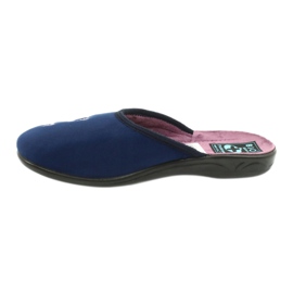 Pantofole Adanex 25626 in velluto blu navy viola 1