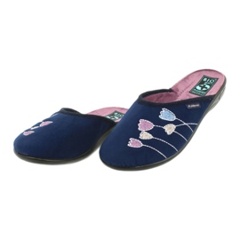 Pantofole Adanex 25626 in velluto blu navy viola 2