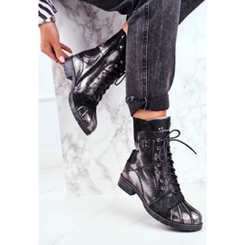 Stivali in pelle caldi da donna Maciejka Nero 03961-01 2