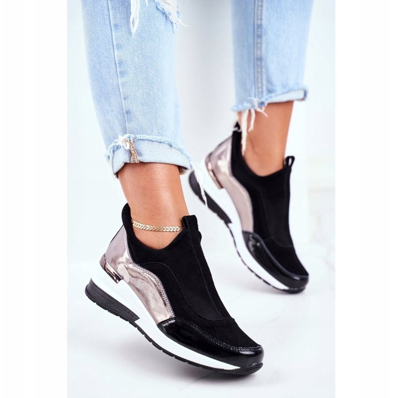Vinceza Scarpe sportive da donna Sneakers in pelle nera 21-7780 nero 1