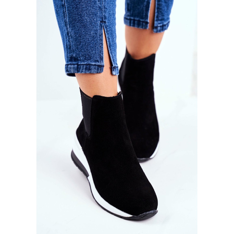 Vinceza Scarpe sportive da donna Sneakers in pelle nera 21-7781 nero 2