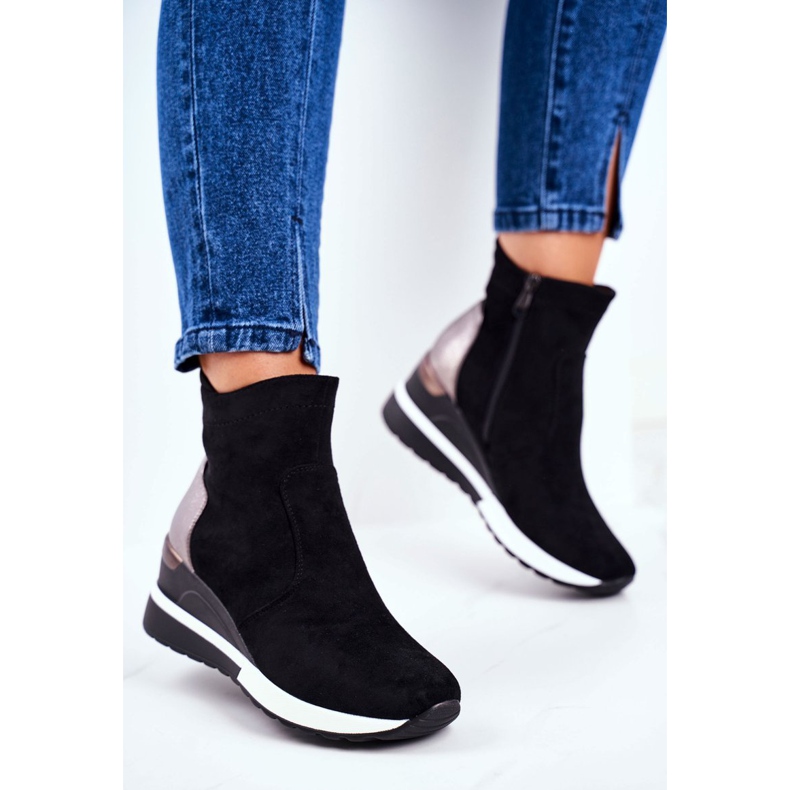 Vinceza Scarpe sportive da donna Sneakers alte Nere 21-10573 nero 1