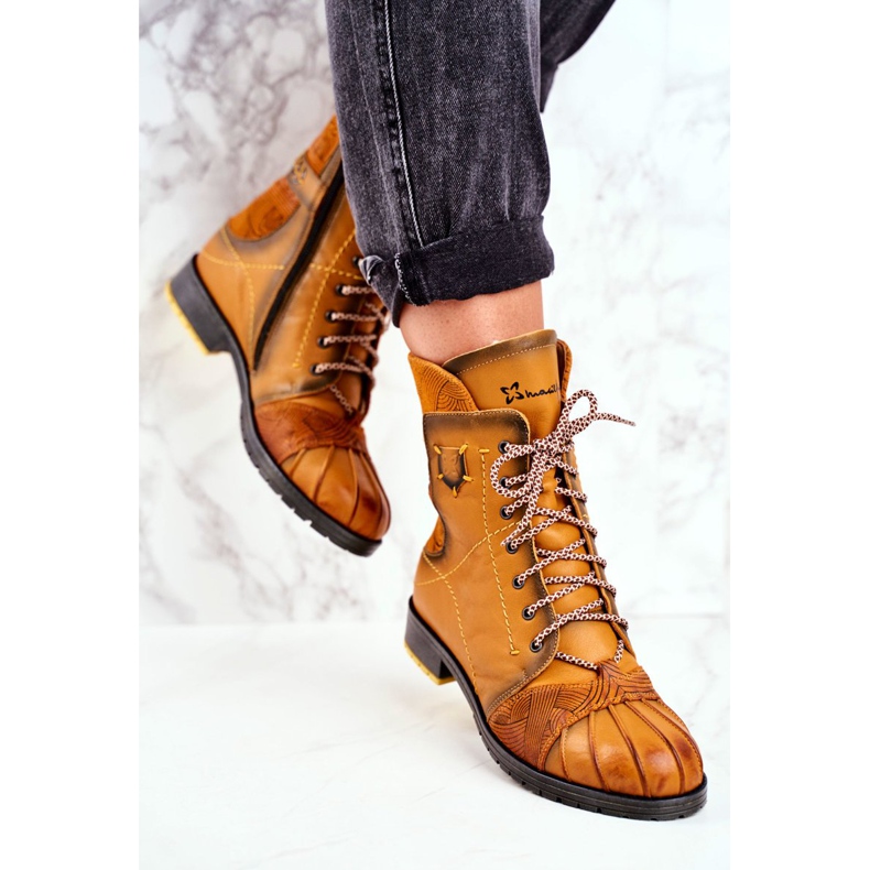 Stivali in pelle caldi da donna Maciejka Giallo 03961-07 1