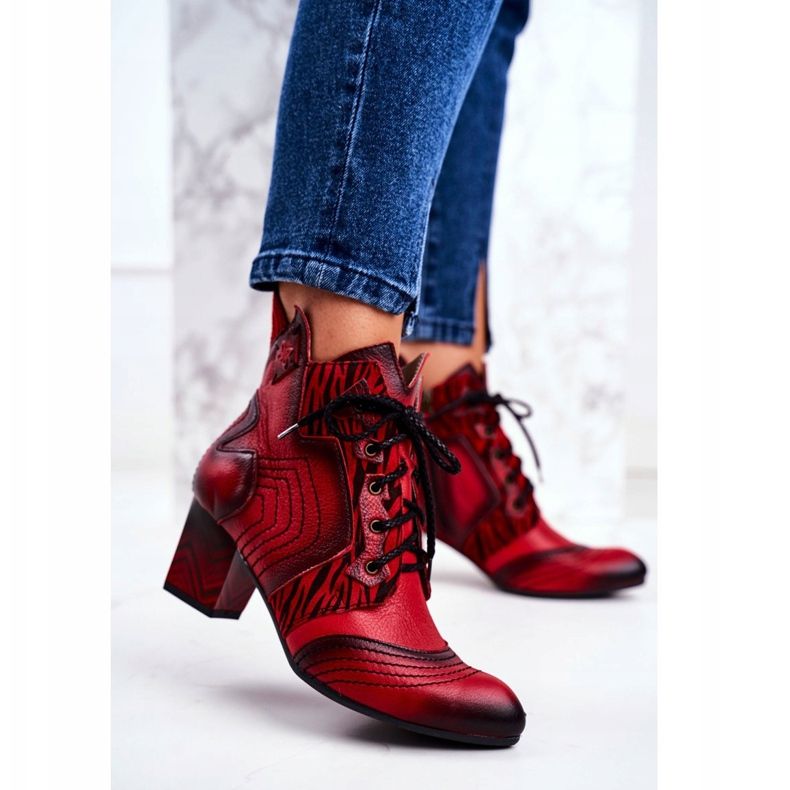Stivali Donna Pelle Maciejka Rosso 03194 2