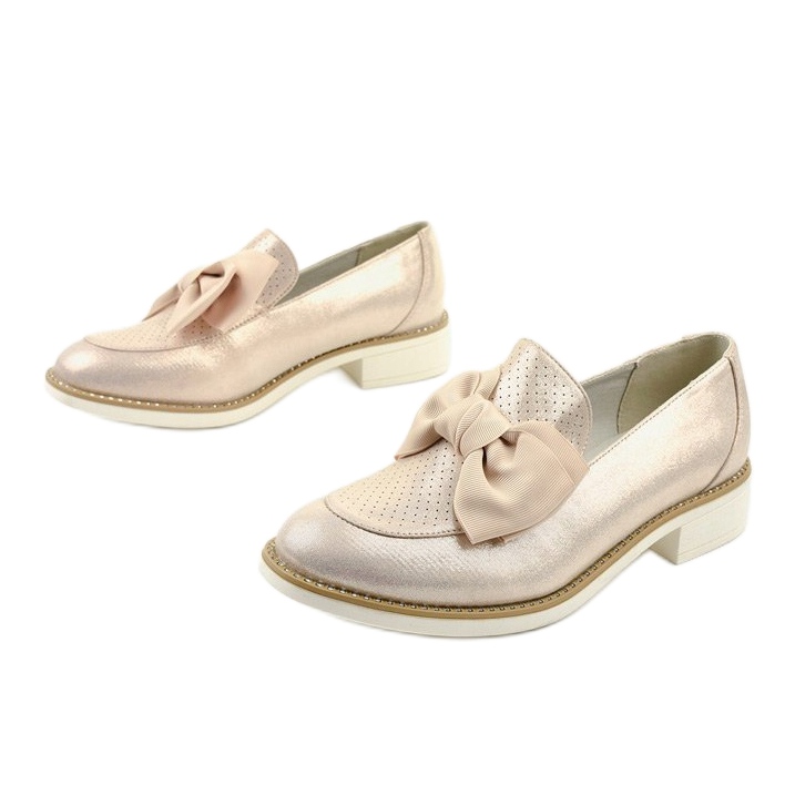 Scarpe slip-on nere con fiocco RS-WED2 d'oro 2