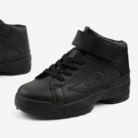 Sneakers sportive in ecopelle nera B-05 nero 1