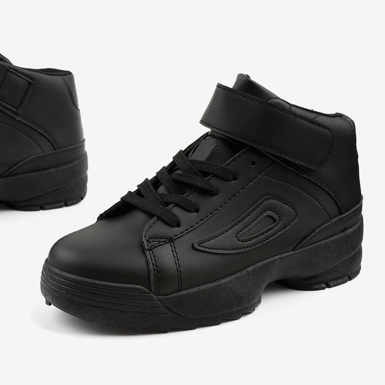 Sneakers sportive in ecopelle nera B-05 nero 1