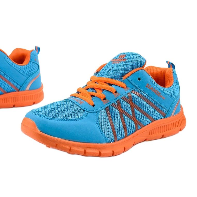 Scarpe da corsa sportive da donna W127 blu arancia 1
