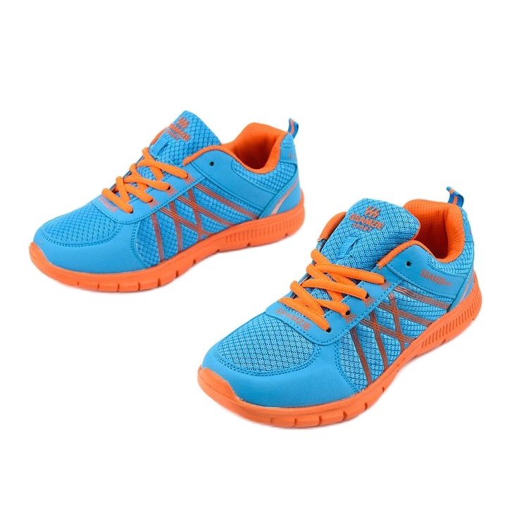 Scarpe da corsa sportive da donna W127 blu arancia 2