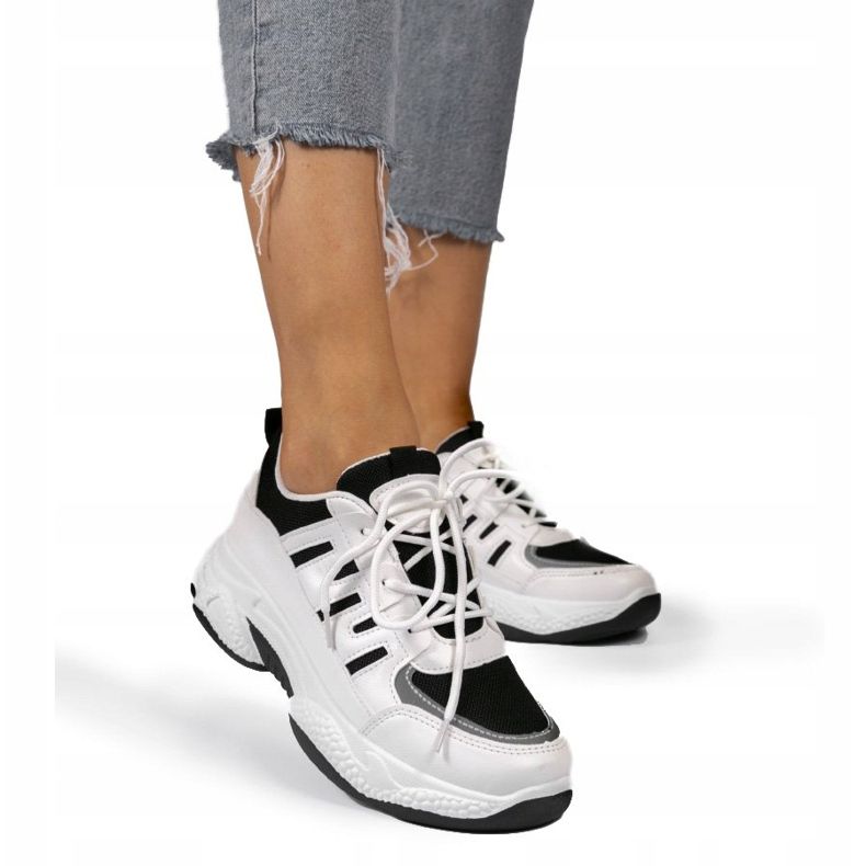 Scarpe sportive nere alla moda BH-001 bianco nero 2