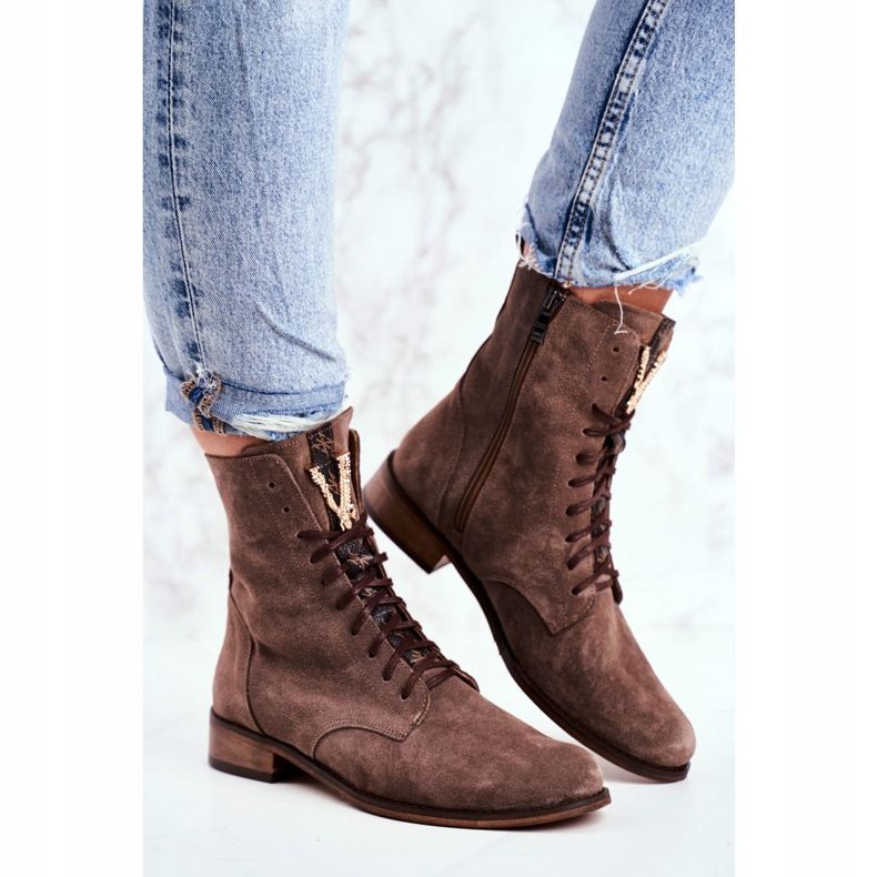 Stivali Donna Nicole Pelle Nabuk Cappuccino 2593 marrone 2