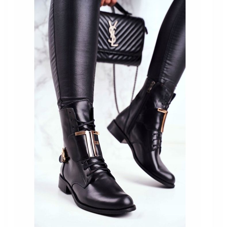 Stivali Donna Nicole Pelle Nero 2591 d'oro 1