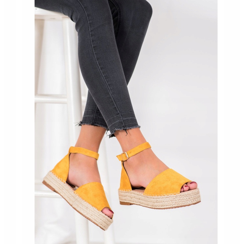SHELOVET Espadrillas Gialle Punta Aperta giallo 2