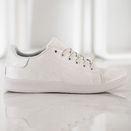 SHELOVET Sneakers in pelle scamosciata grigie grigio 1