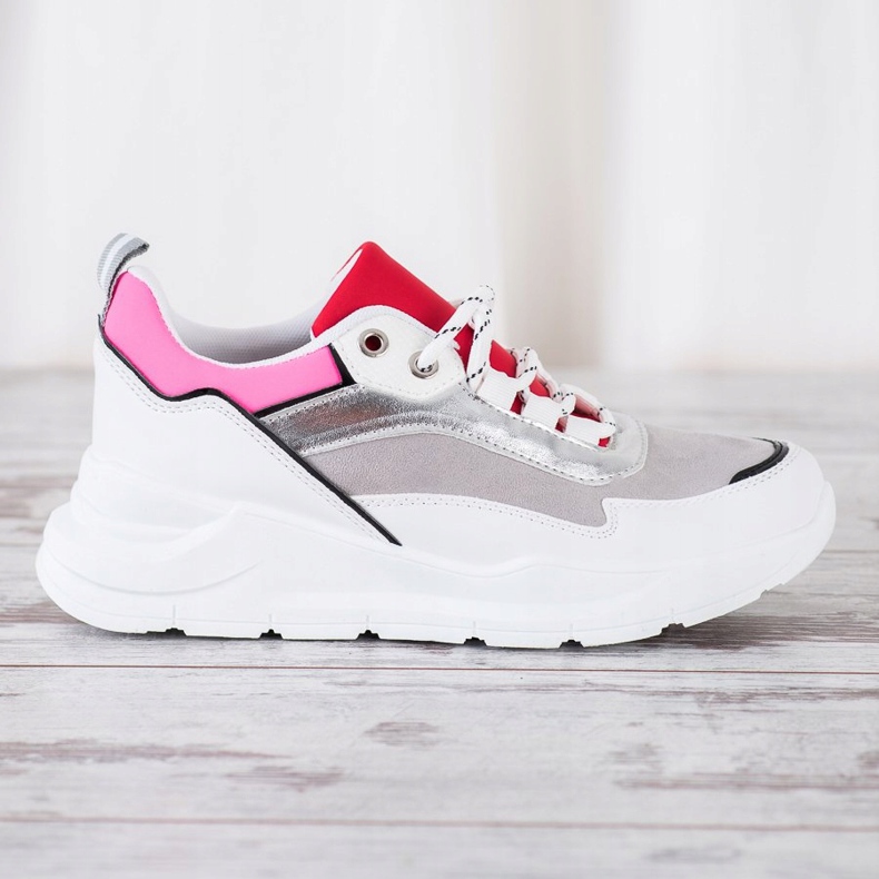 SHELOVET Sneakers allacciate alla moda bianca multicolore 2