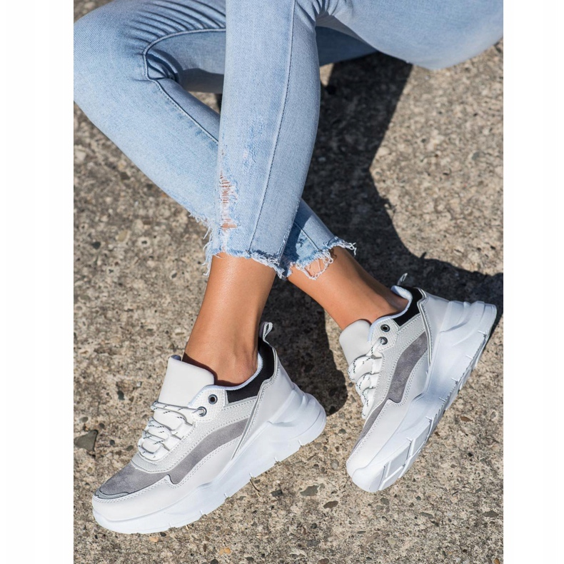 SHELOVET Sneakers allacciate alla moda bianca 1
