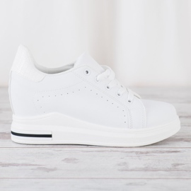 SHELOVET Scarpe sportive su una zeppa bianca 2