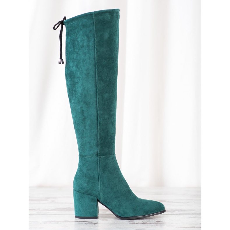 VINCEZA stivali scamosciati verde 1