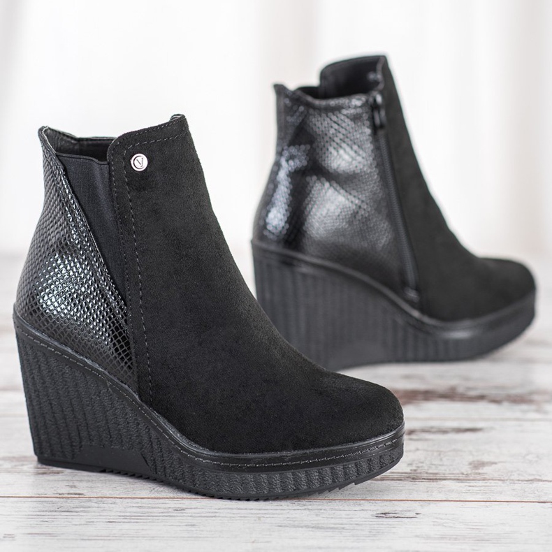 Goodin Stivali con zeppa nero 1