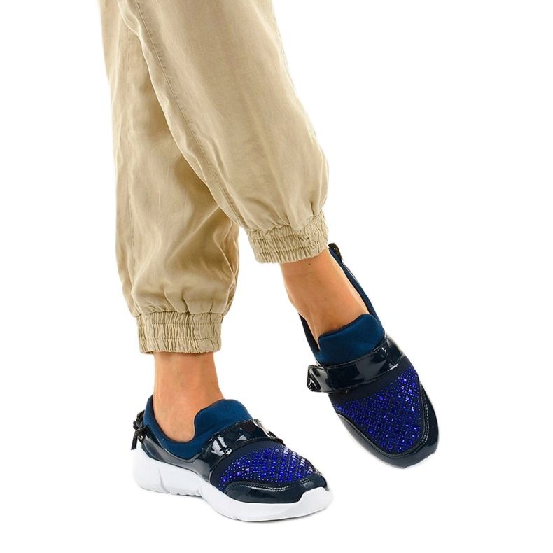 Scarpe sportive slip-on blu navy B120-3 2