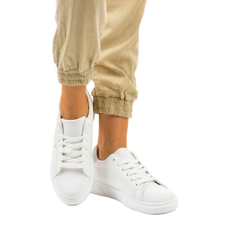 Sneakers bianche classiche BK929-19 bianca d'argento 1