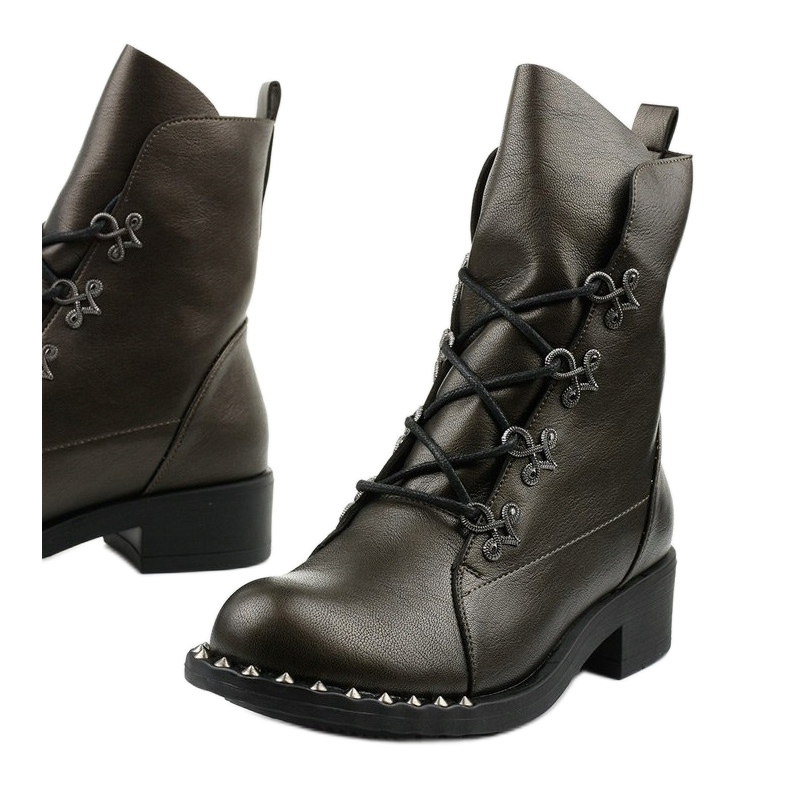 Stivali marroni da donna con borchie Aqua marrone 1