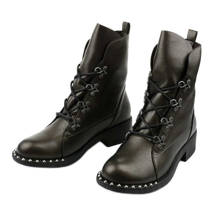 Stivali marroni da donna con borchie Aqua marrone 2