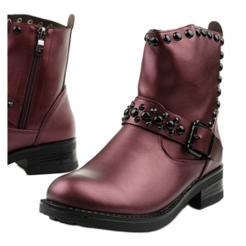 Stivali marroni da donna con Morning litas rosso 1