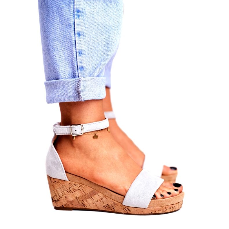 SEA Sandali da donna con zeppa grigi MarryMe grigio 3