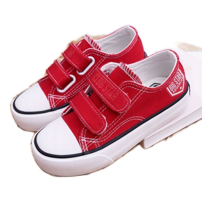 Sneakers Bambini Big Star Con Velcro Rosse FF374063 bianco rosso 1