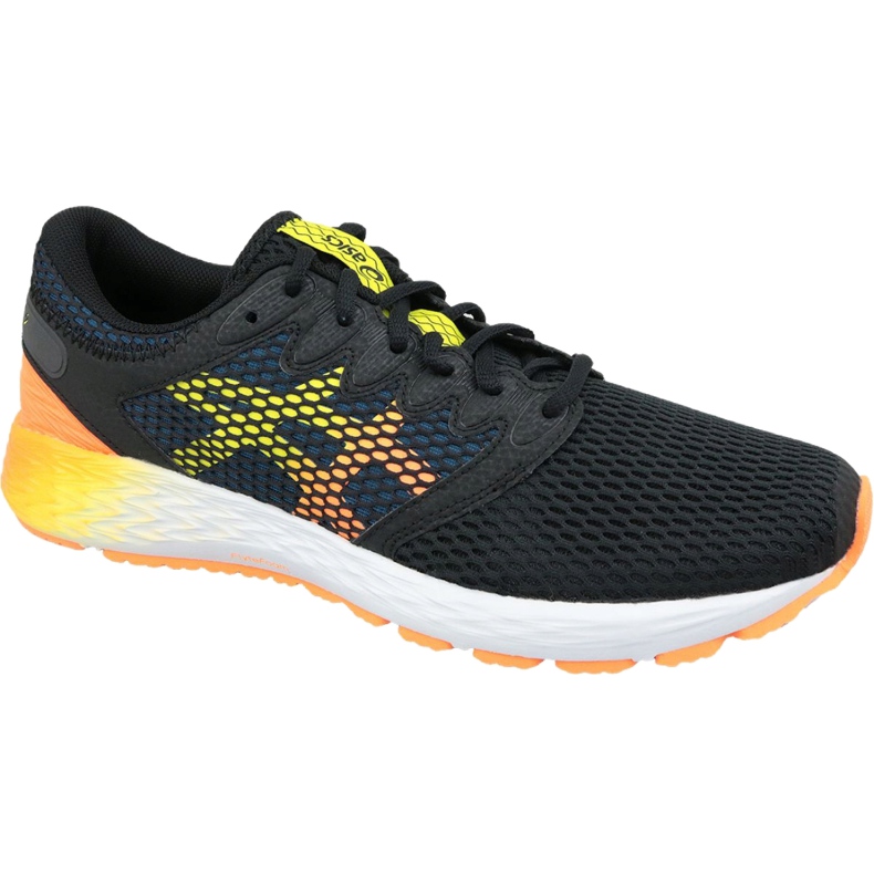 Scarpe da corsa Asics RoadHawk Ff 2 M 1011A136-005 nero blu navy arancia giallo 4