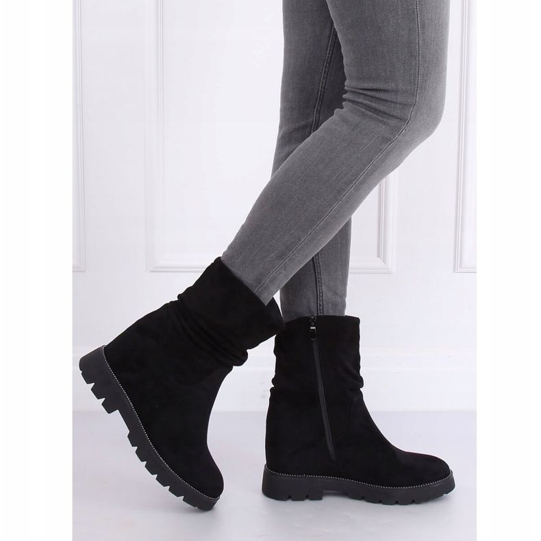 Stivali neri con zeppa nascosta 7978-KA Black nero 2
