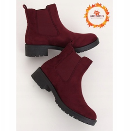 Stivaletti Chelsea marrone da donna JY2000 Borgogna rosso 1