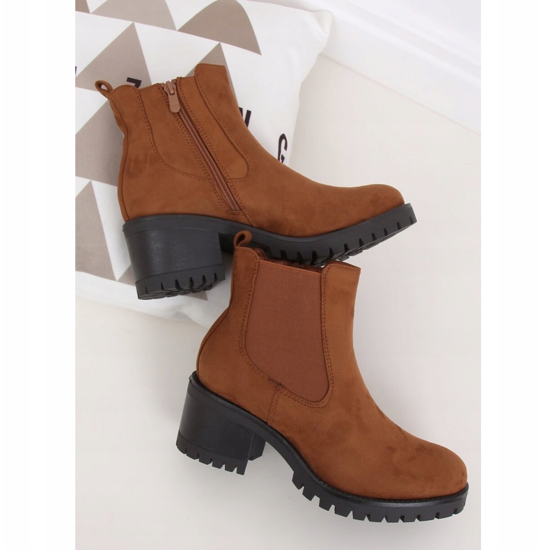 Stivaletti Chelsea tacco alto cammello 4935 Camel marrone 1