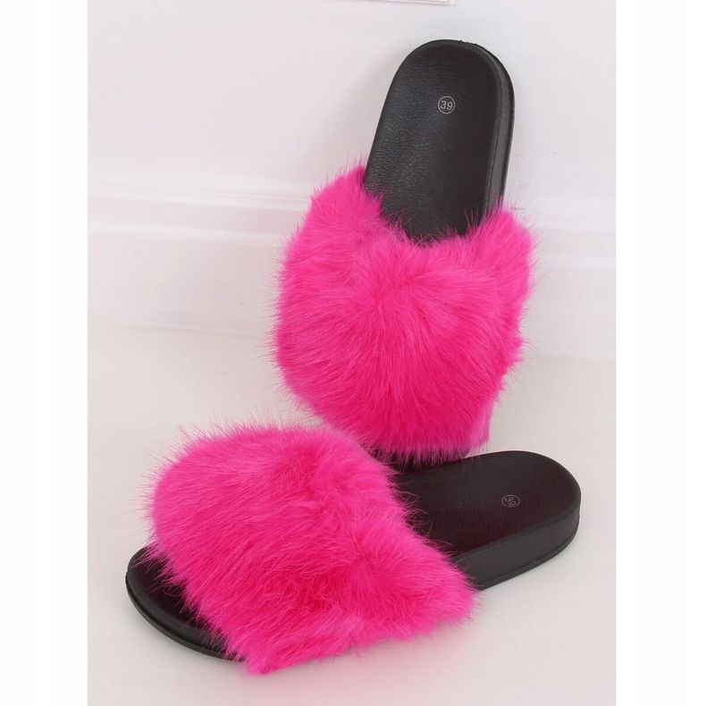 Pantofole in pelliccia fucsia CK107P Fushia rosa 1