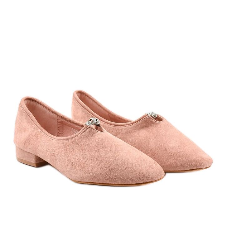 Scarpe slip-on rosa con zirconi LL-96P 2