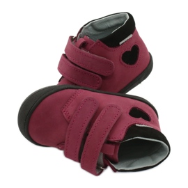 Scarpe velcro cuore Mazurek 1341 bordeaux/nero rosso 4