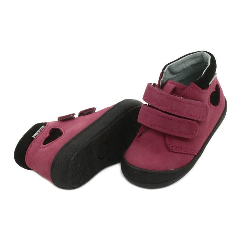 Scarpe velcro cuore Mazurek 1341 bordeaux/nero rosso 3