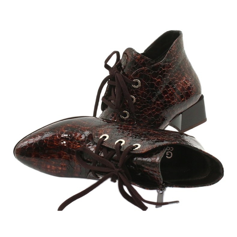 Gamis Stivali in pitone laccato 4055 marrone 4