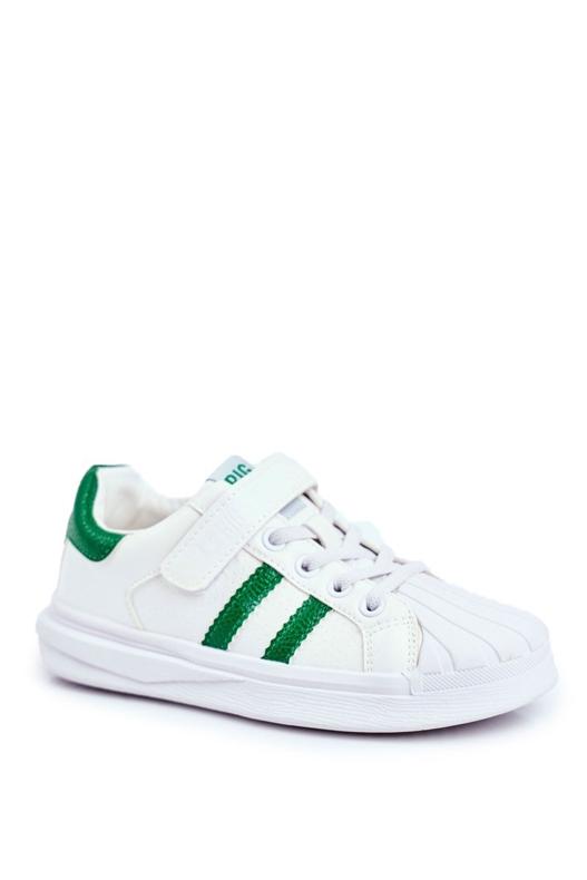 Sport per bambini Big Star con velcro bianco GG374019 bianca verde 1