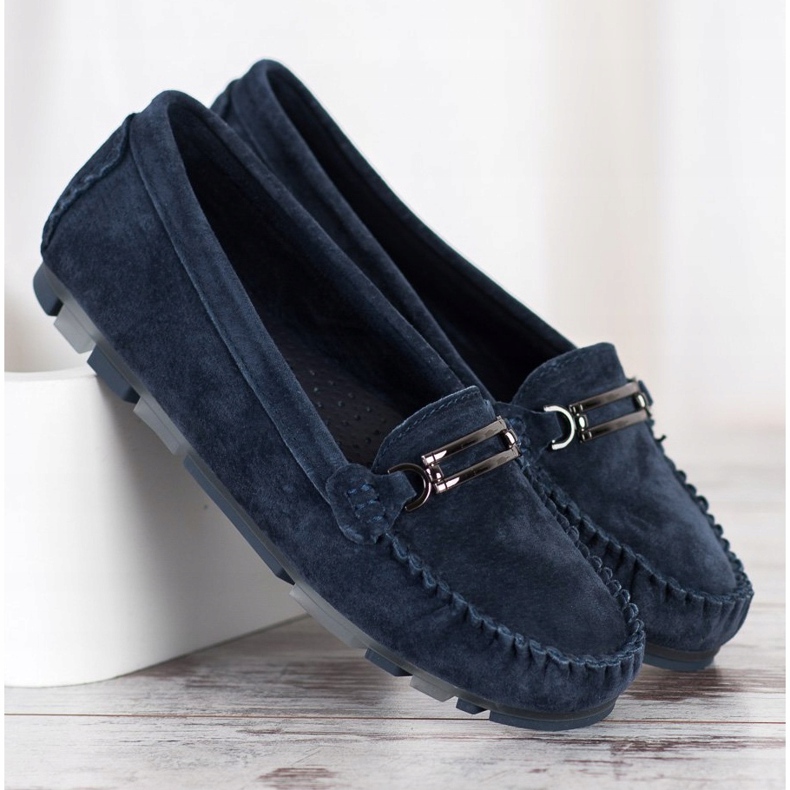 Filippo Mocassini in pelle blu navy blu 1