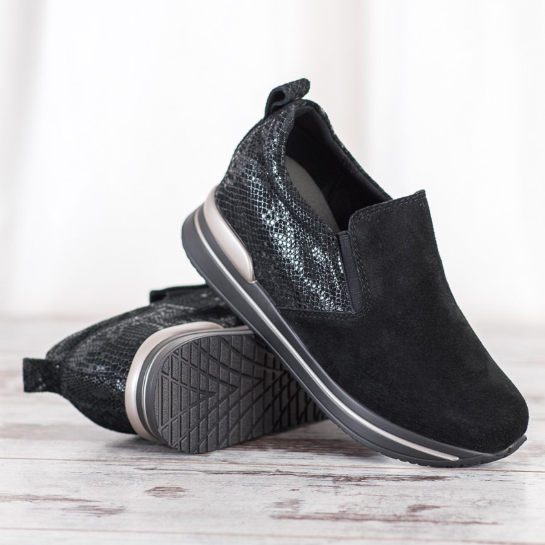 Filippo Scarpe Slip-On in pelle nero 1