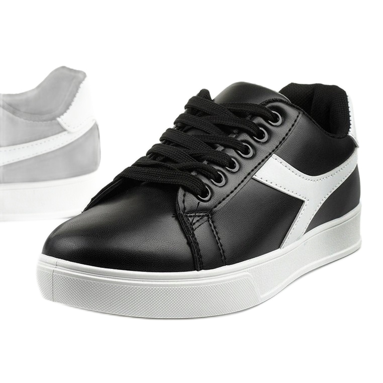 Sneakers da donna eleganti nere LV99P-1 bianca nero 1