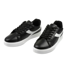 Sneakers da donna eleganti nere LV99P-1 bianco nero 2
