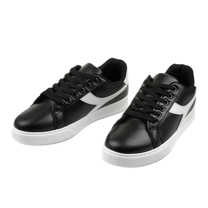 Sneakers da donna eleganti nere LV99P-1 bianca nero 2