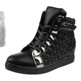 Sneakers nere sulla zeppa R468-2 nero 1